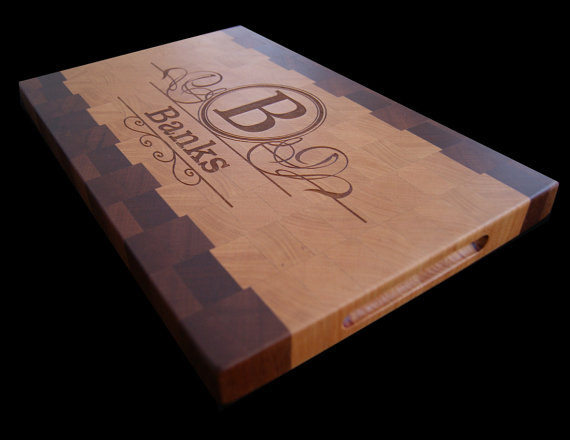 Engraved Cutting Boards – Script and Grain